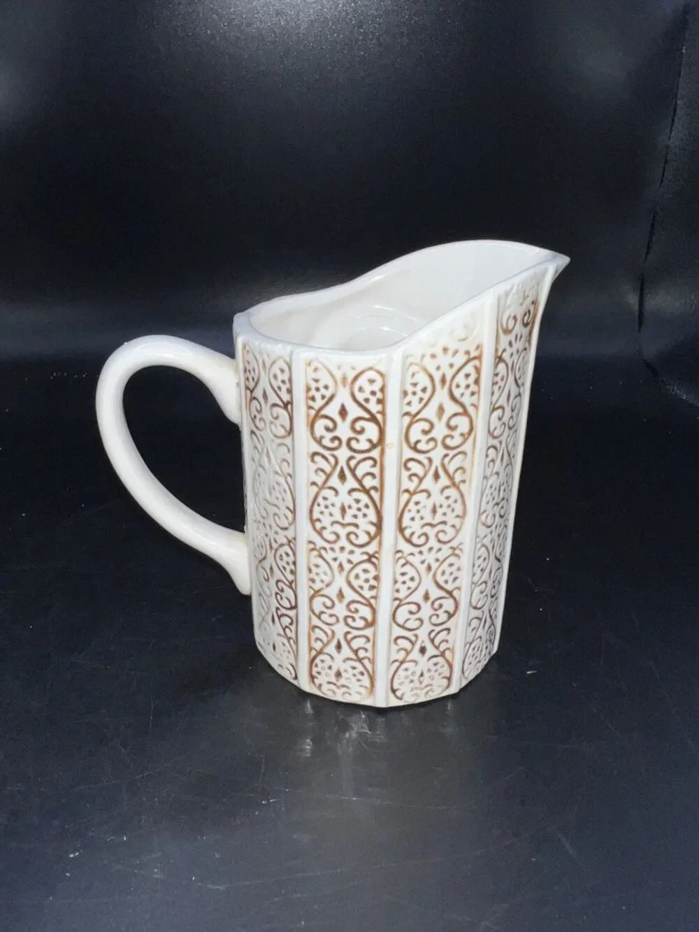 Sears Roebuck 1978 Japan Ceramic Creamer Pitcher Embossed Girl Design Vintage